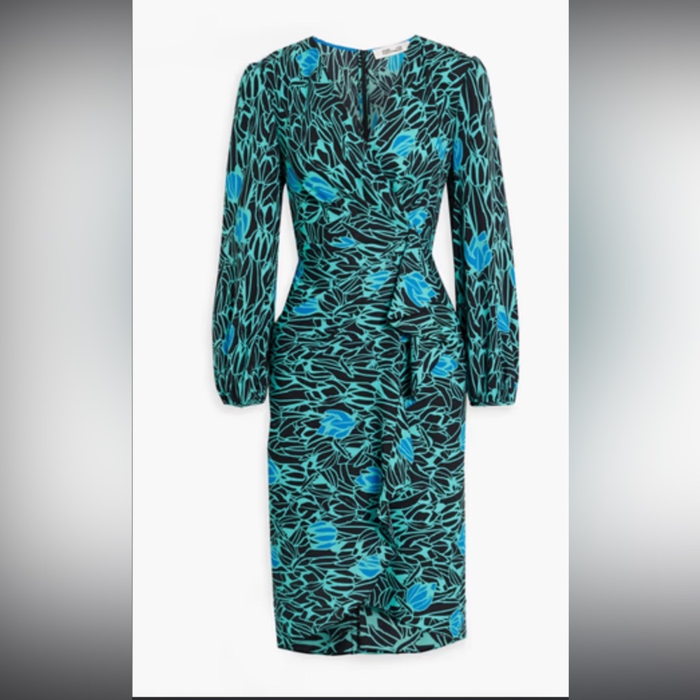 Elegant Blue and Black Women's Dress